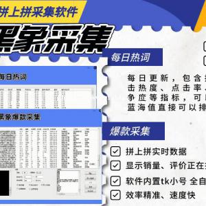 拼上拼黑象采集软件，同行正在拼实时数据精准，店铺运营技巧分享