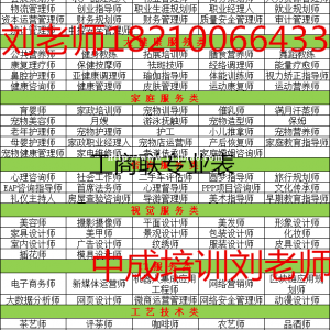 晋城花卉工园林绿化养护工塔吊起重机操作建筑电工BIM工程热门工程师报名物业证