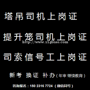 重庆市巫溪县塔吊指挥信号工什么时候可以报名年审，重庆升降机司机提升笼年审复审报名地址费用