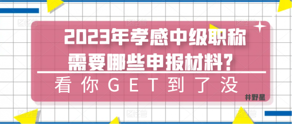 2023年孝感中级职称需要哪些申报材料？