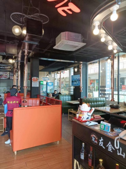 南海区韩式料理烤肉店上排烟伸缩管道制作抽风机安装