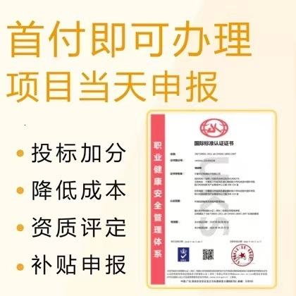 深圳ISO认证机构三体系ISO45001认证费用条件办理