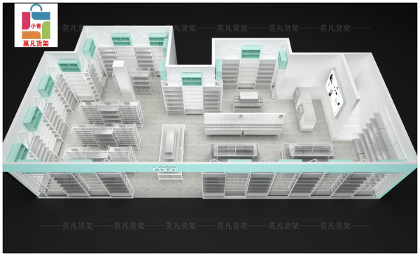 甘肃精品货架多样设计、百货货架门店配合装修
