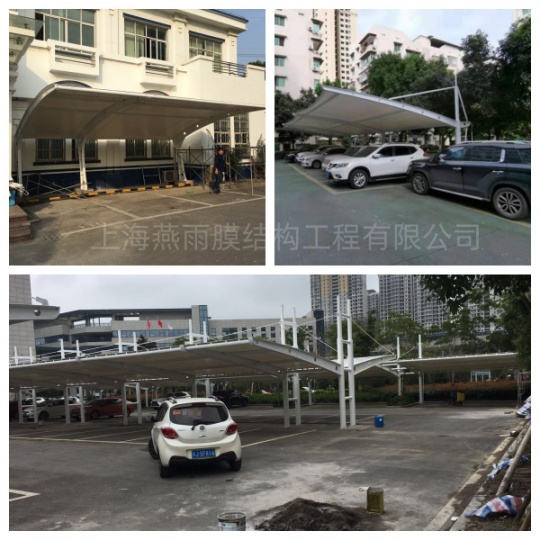 连云港市低价格停车棚_燕雨膜结构PVC汽车篷_体育看台雨棚