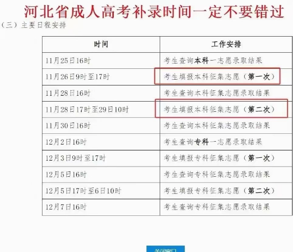 海德教育：河北省成人高考的学生注意录取和补录时间